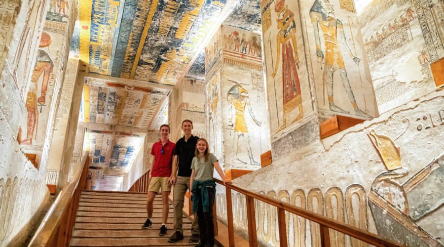 A great shot of some tourists from inside the Valley of the Kings in Luxor
