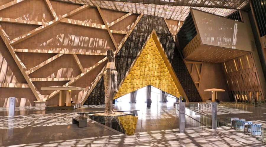 A wonderful shot of the Grand Egyptian Museum from the inside