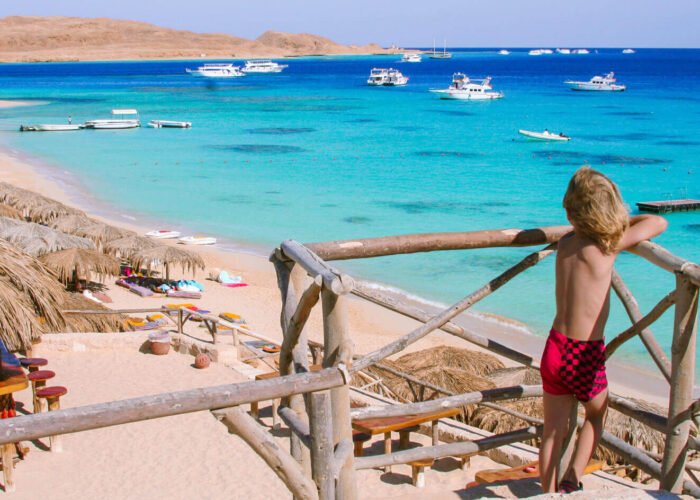 A young child from one of the beaches of Hurghada