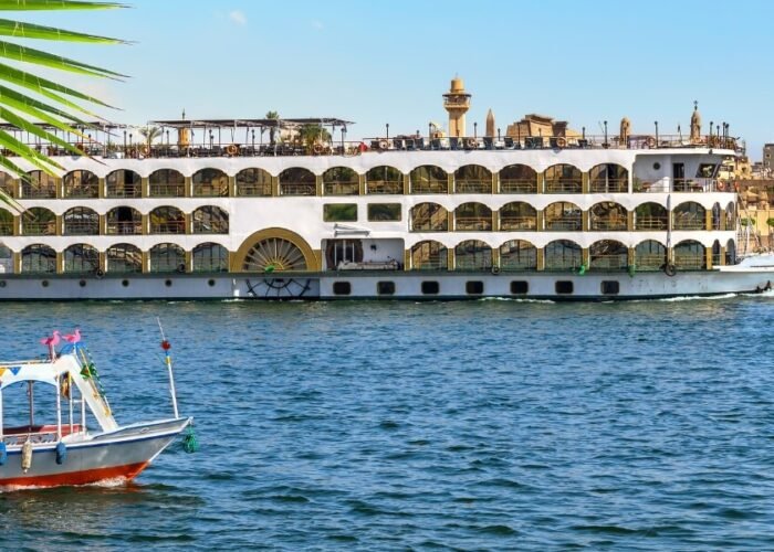 a wonderful shot of one of the cruises with the felucca in front of the karnak temple